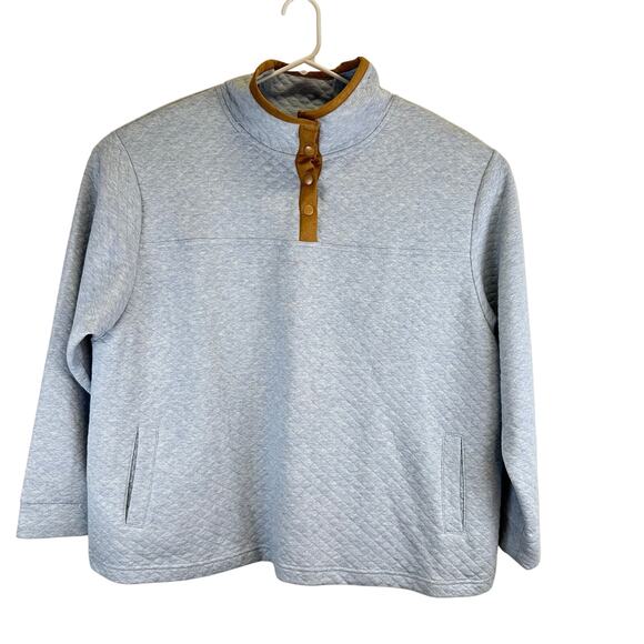 Koolaburra by Ugg Light Blue Quilted Quarter Button Mock Neck Womens Size 2X - Picture 1 of 15